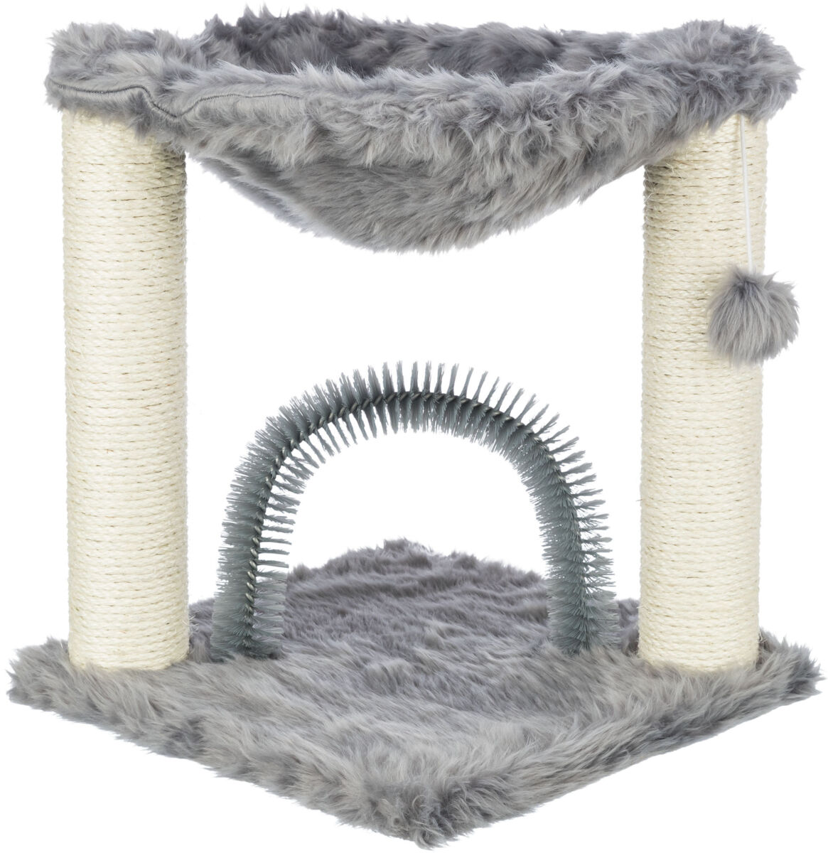 Petshop - Ansamblu de joaca, Baza, cu Arc pentru Masaj/Ingrijirea Blanii, 41 x 41 cm/ h: 50 cm, Gri