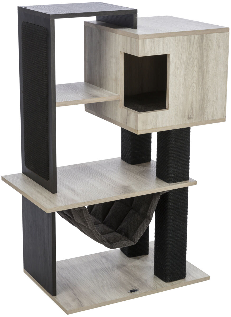 Petshop - Ansamblu Cat Tree CityStyle, 58 x 38 x 98 cm, Gri/Negru
