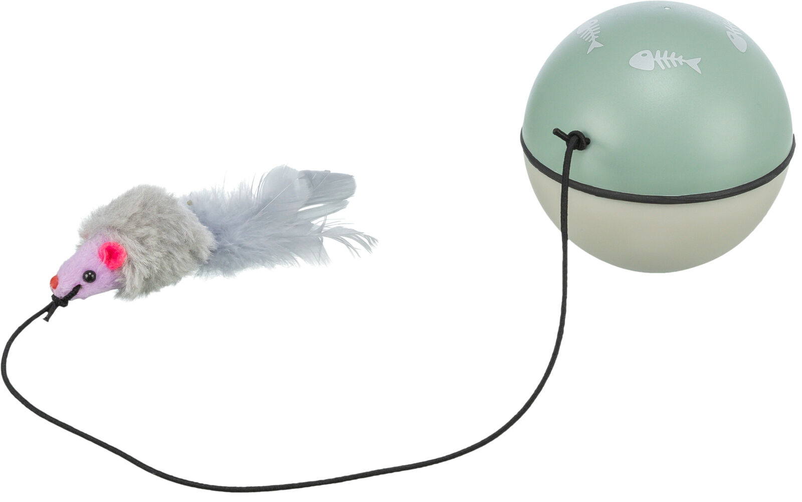Petshop - Jucarie Pentru Pisici, Turbinio Minge Cu Motor Si Soarece Pe Banda Elastica, 9 cm