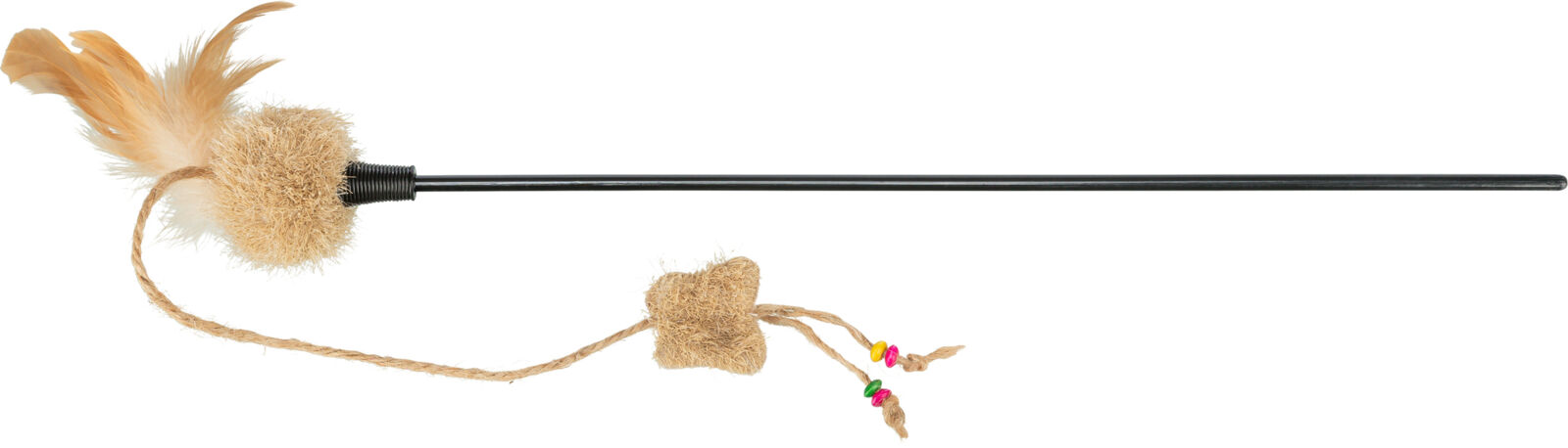 Petshop - Jucarie Pentru Pisici, Undita Cu Minge De Plus Si Pene, 54 cm