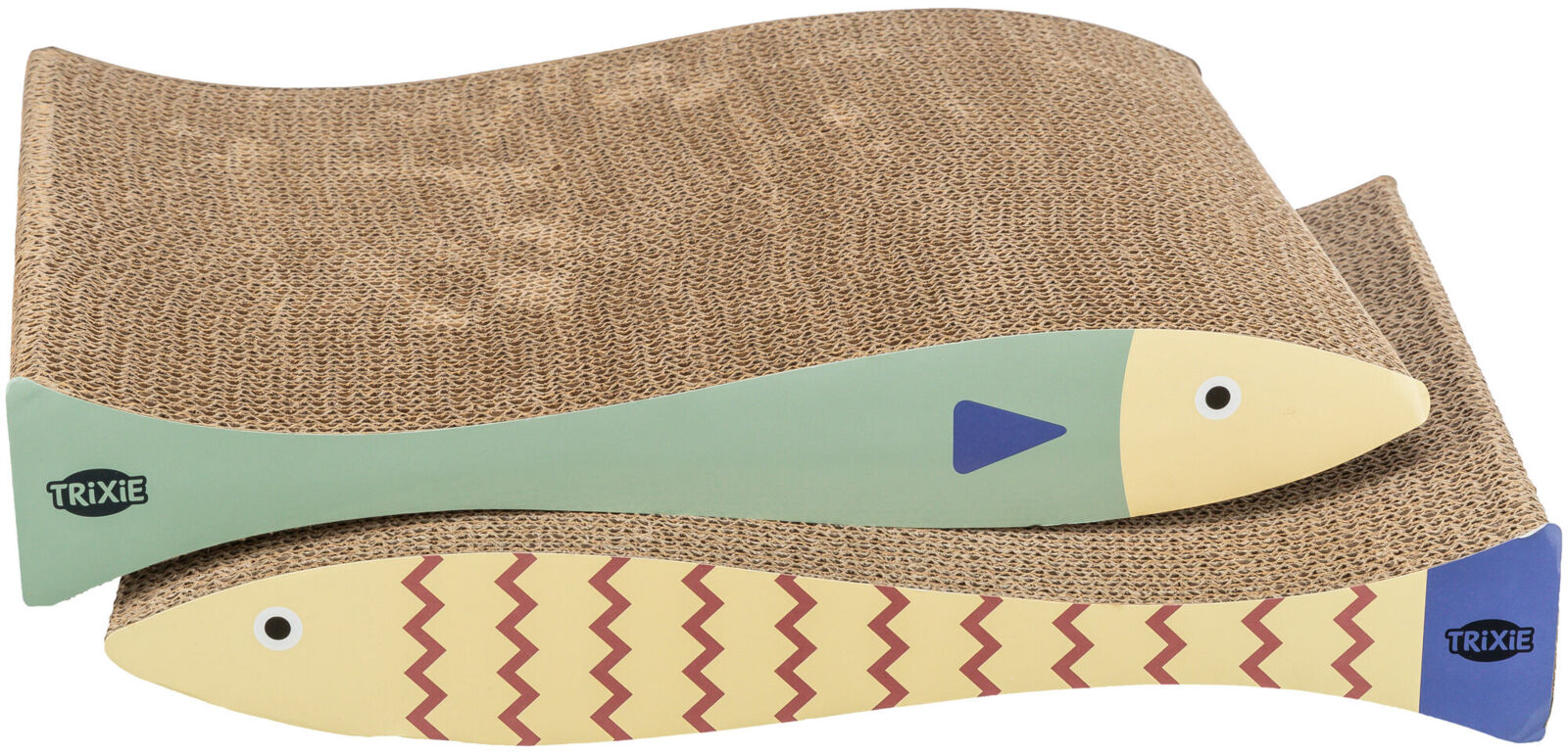 Petshop - Carton de Zgariat, Forma Peste, 2 buc, 40 x 30 x 11 cm, Verde Menta/Crem