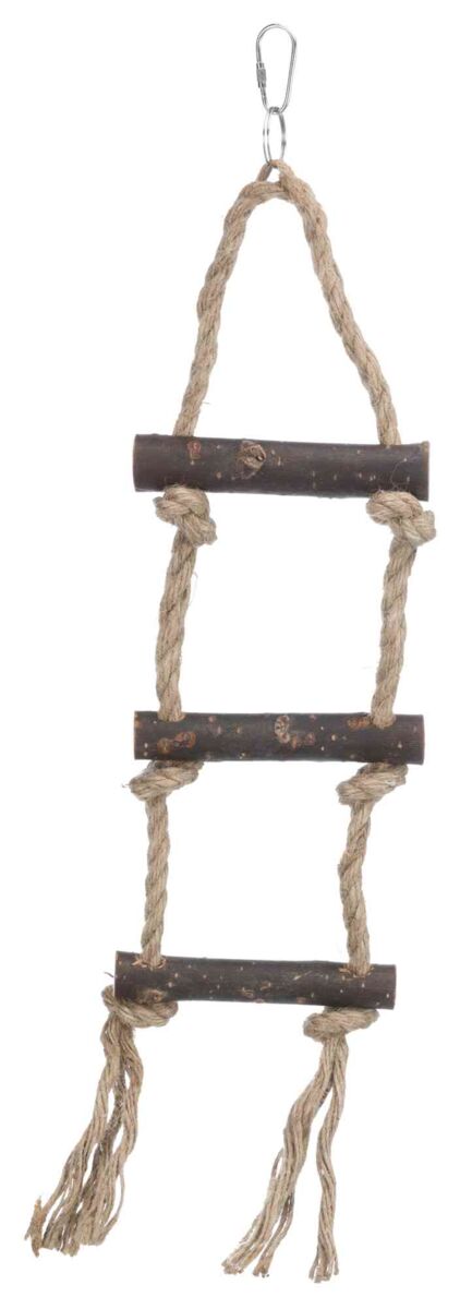 Petshop - Jucarie Pentru Pasari, Scara, Lemn/Sfoara, 40 cm