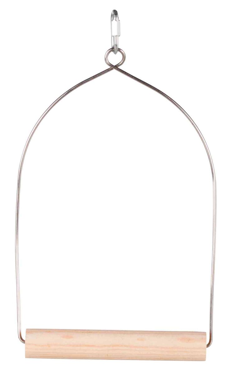Petshop - Leagan Arc pentru Pasari, Lemn/Metal,15 x 27 cm