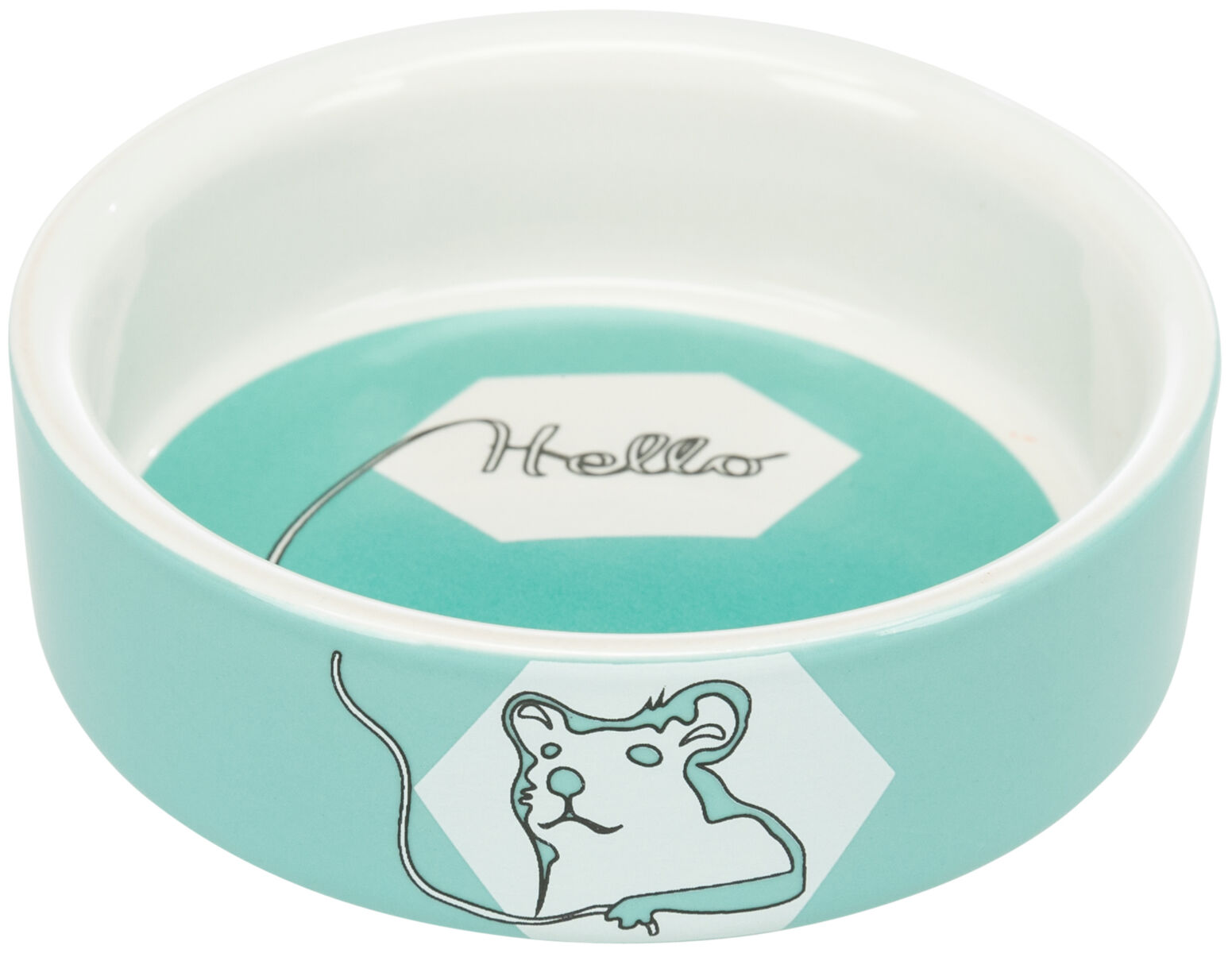 Castron Ceramic Pentru Hamsteri, Hello, 90 ml/ 8 cm, Diverse Culori [2]