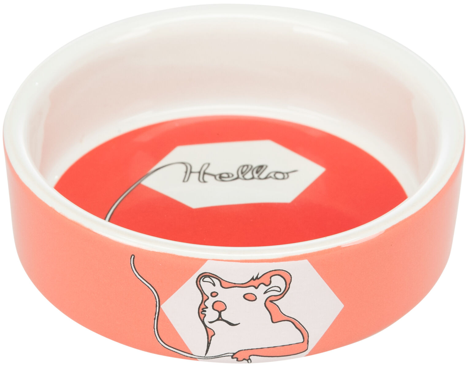 Castron Ceramic Pentru Hamsteri, Hello, 90 ml/ 8 cm, Diverse Culori [3]