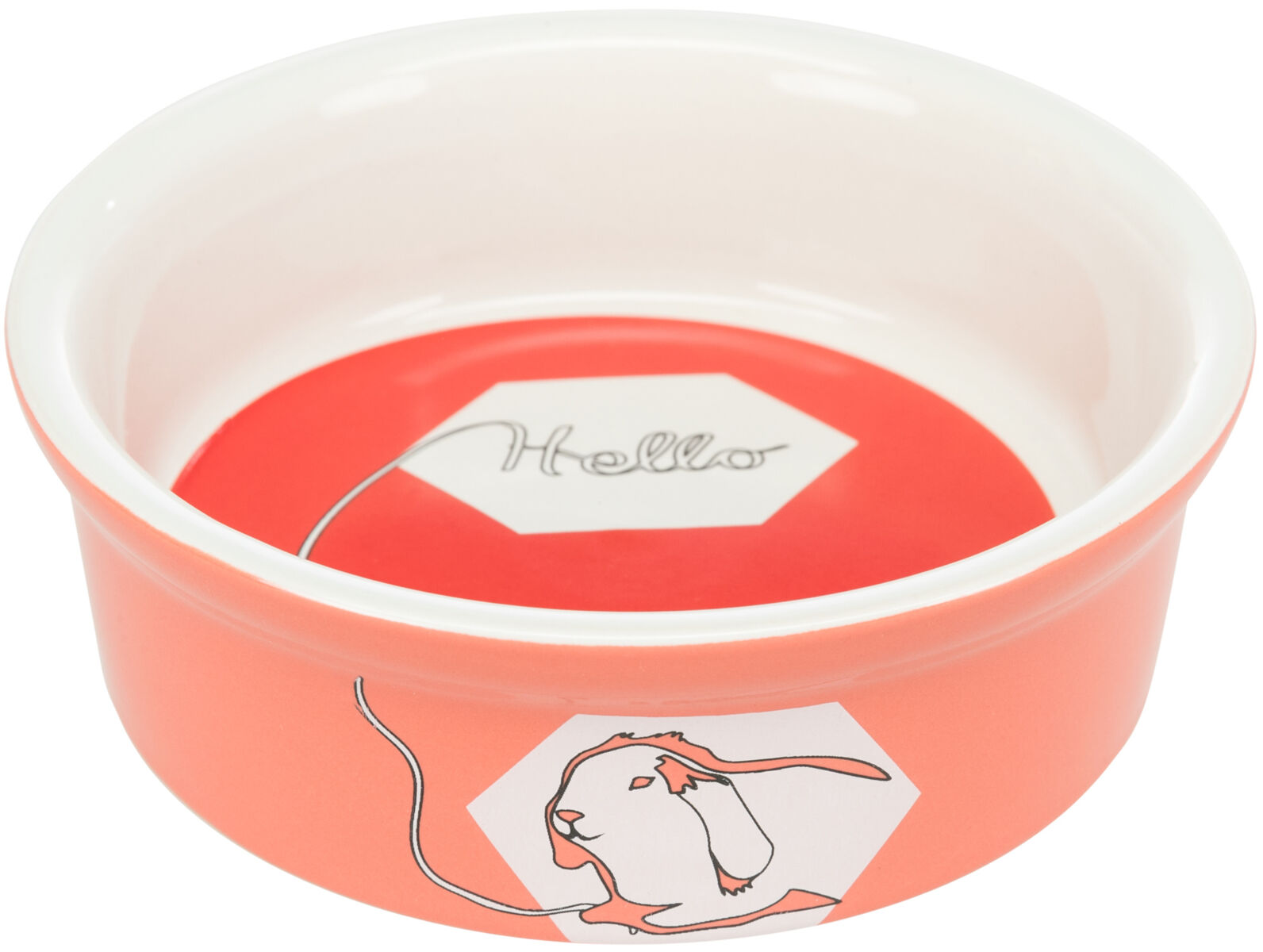 Castron Ceramic Pentru Iepuri, Hello, 240 ml/ 12 cm, Diverse Culori [2]