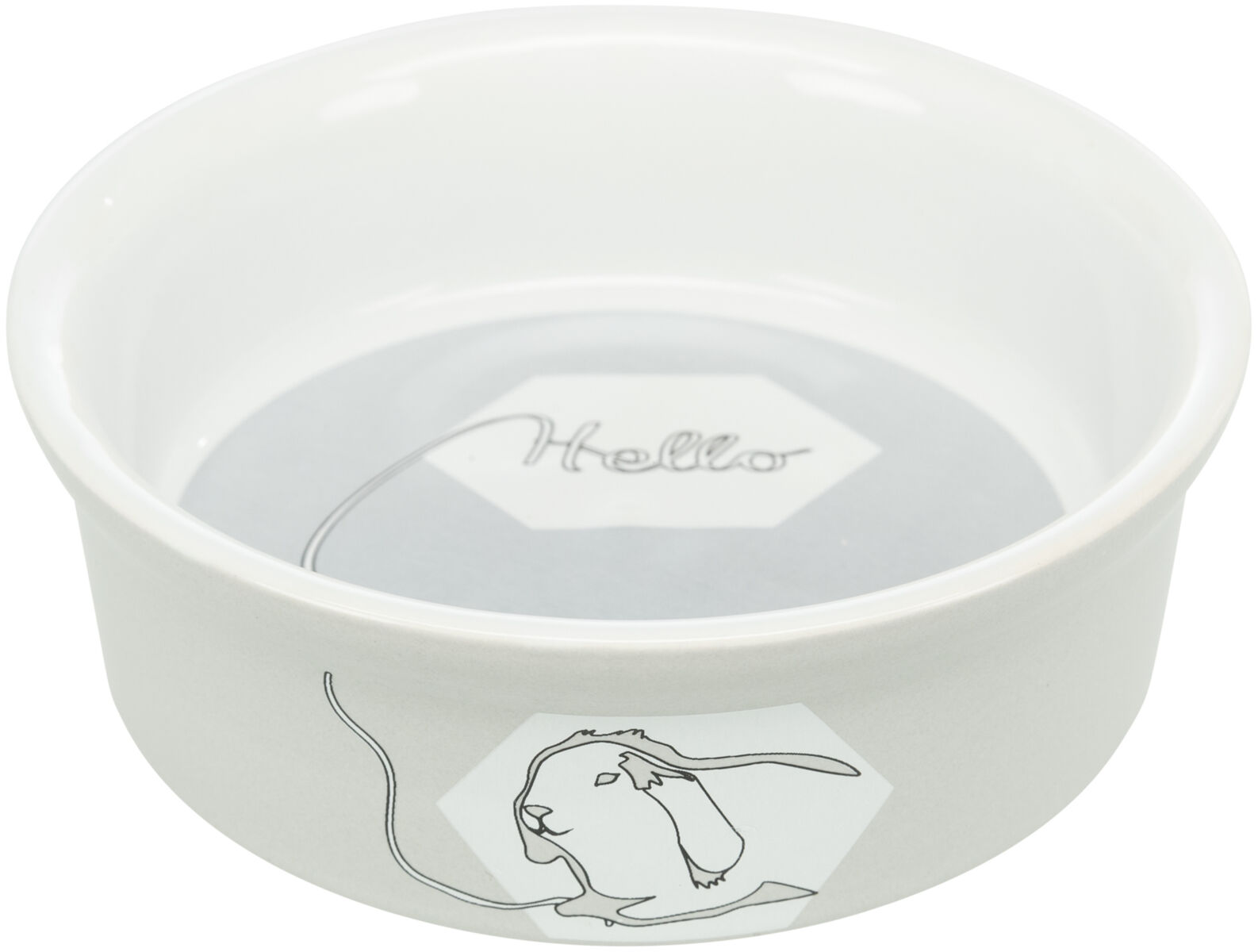 Castron Ceramic Pentru Iepuri, Hello, 240 ml/ 12 cm, Diverse Culori [4]