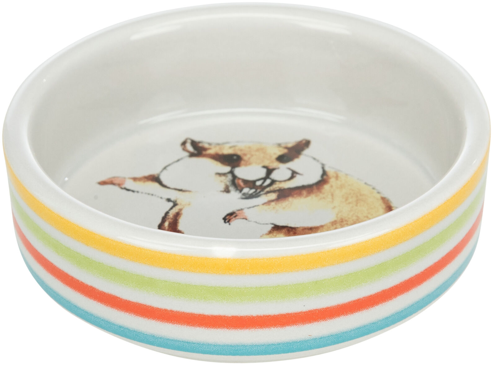 Accesorii animale de companie - Castron Ceramic Comic-Hamster, 80 ml/8 cm, Multicolor/Crem