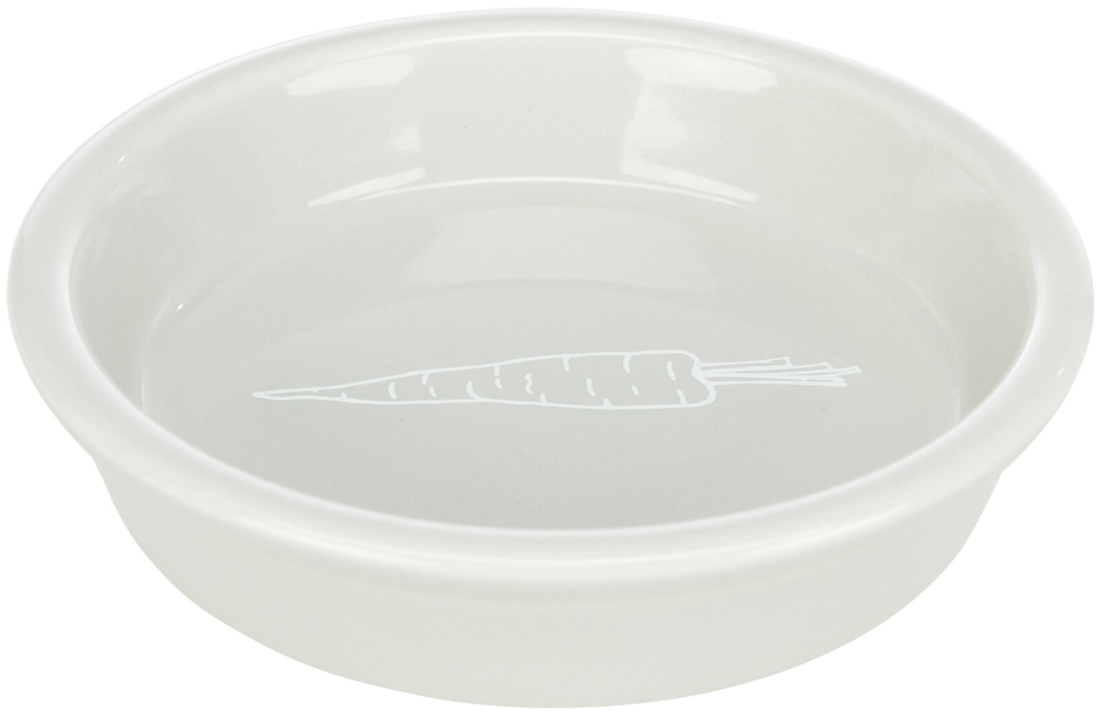 Castroane si adapatori animale - Castron Ceramic Pentru Iepuri, Cu Motiv Morcov, 200 ml/ 14 cm, Diverse Culori