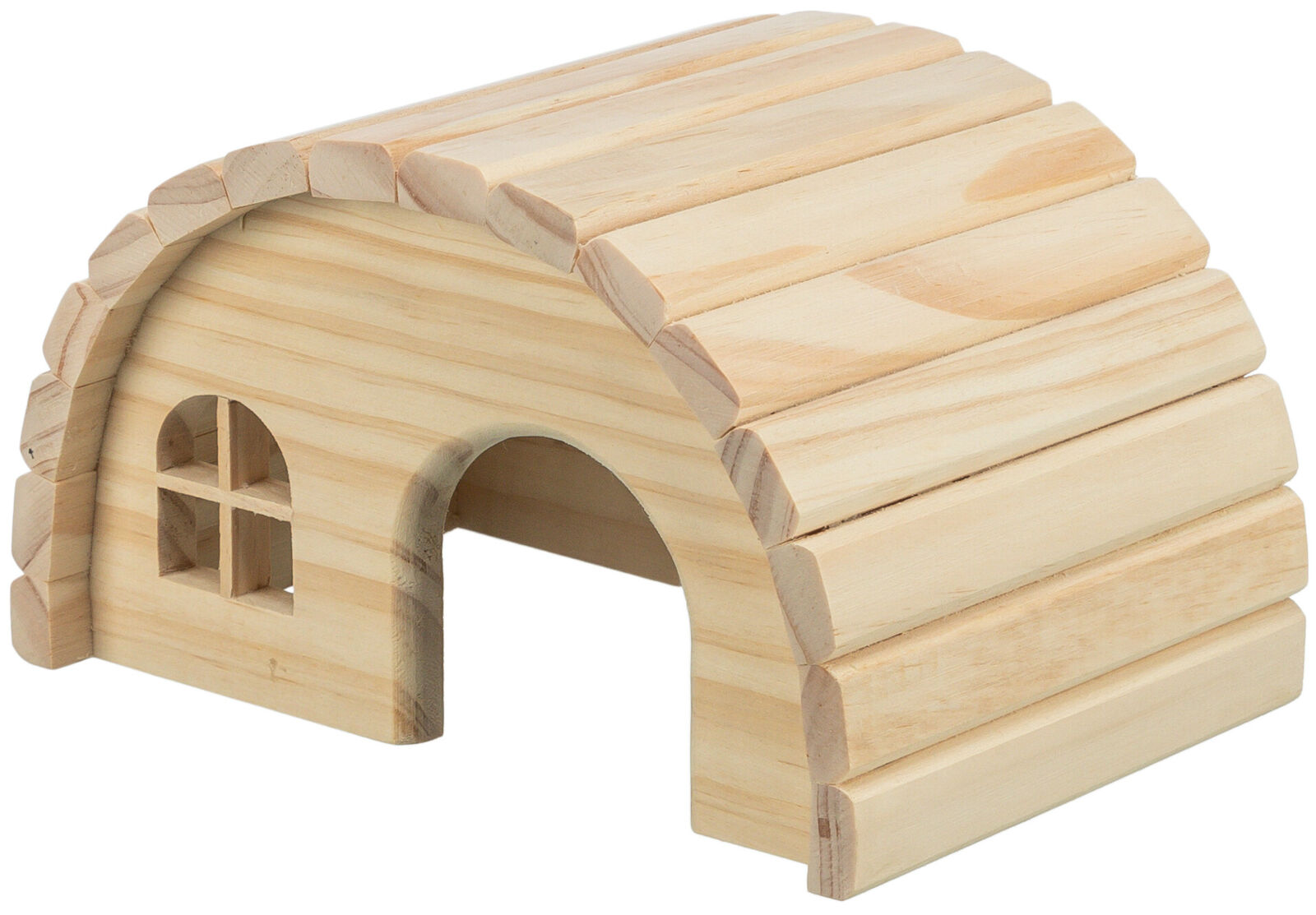 Petshop - Casuta pentru Hamsteri, Lemn, Semi-Circular, 19 x 11 x 13 cm