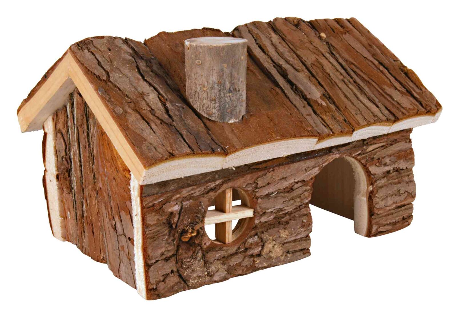 Petshop - Casuta pentru Rozatoare, Hendrik, Lemn de Scoarta, 20 x 12 x 17 cm