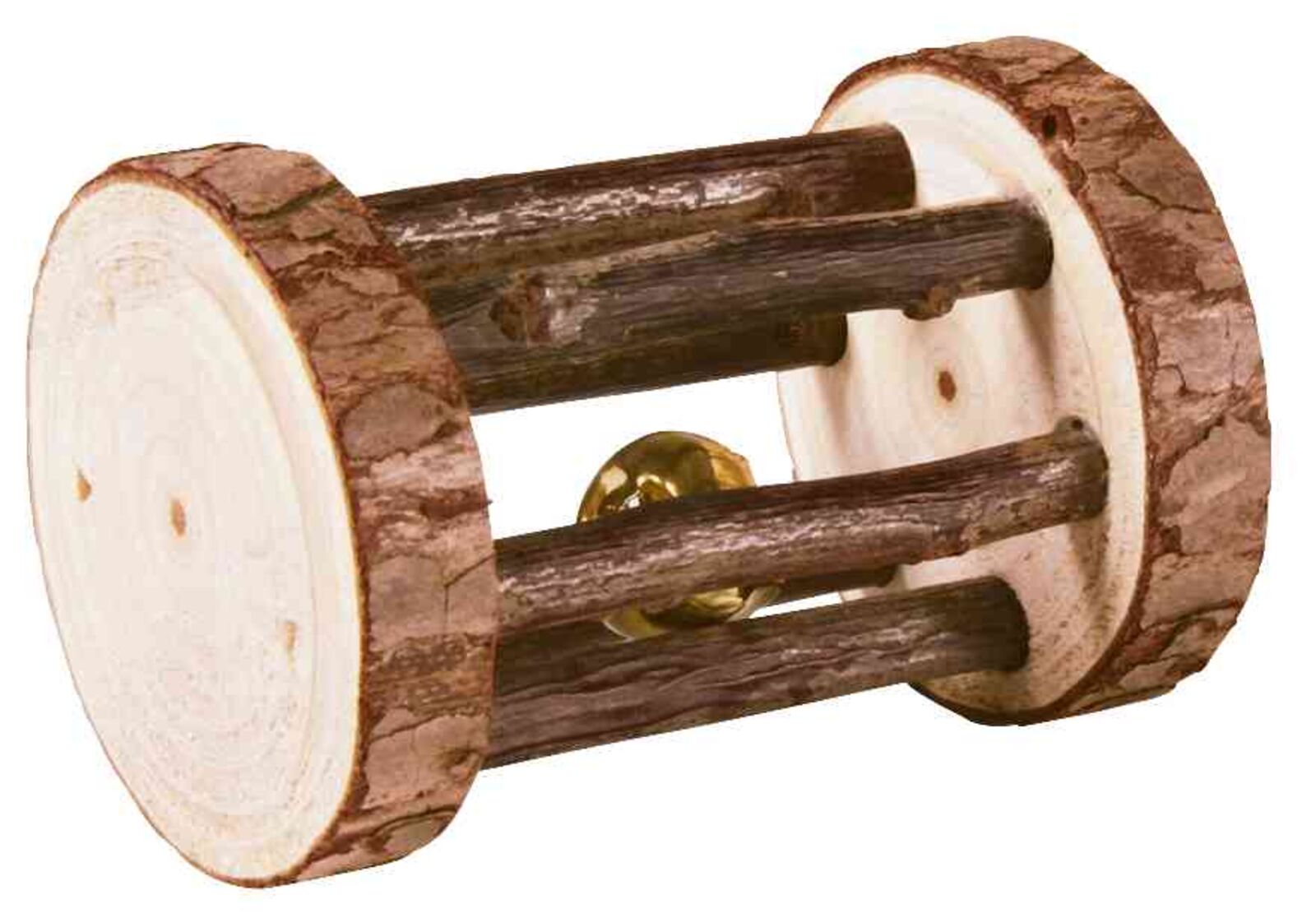 Petshop - Jucarie pentru Rozatoare, Rola cu Clopotel, Lemn, 5 x 7 cm