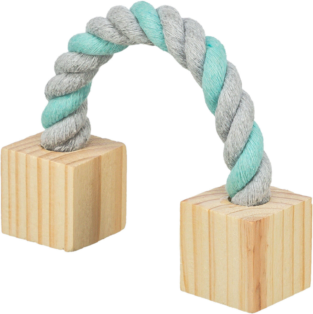 Petshop - Jucarie Pentru Rozatoare, Sfoara Cu Cuburi De Lemn, 20 cm