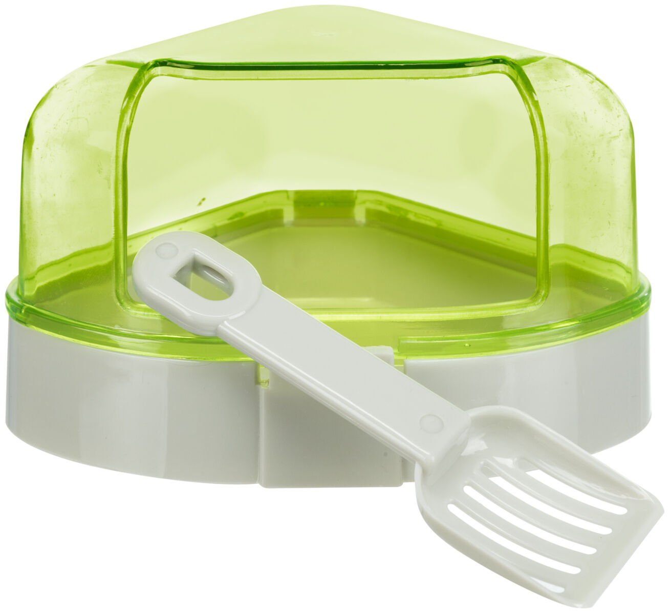 Litiere - Litiera de Colt cu Acoperis pentru Hamsteri, Plastic, 14 x 8 x 11/11 cm, Diverse Culori