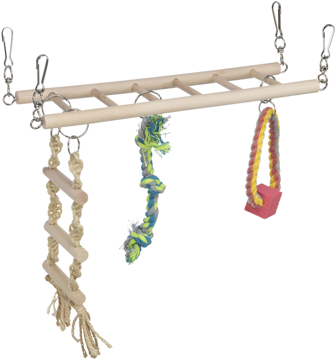 Petshop - Pod Suspendat pentru Rozatoare, cu Jucarii, Lemn, 29 x 25 x 9 cm