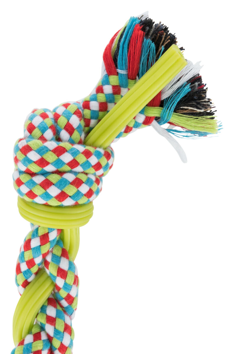 Jucarie Pentru Caini, Sfoara Impletita, Bumbac/TPR, 50 cm [2]