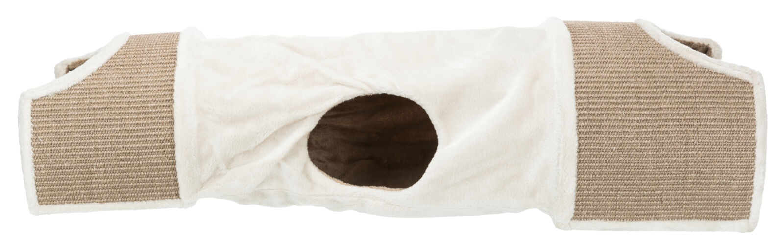 Tunel de Zgariat pentru Pisici, 110 x 30 x 38 cm, Gri Deschis/Maro [2]