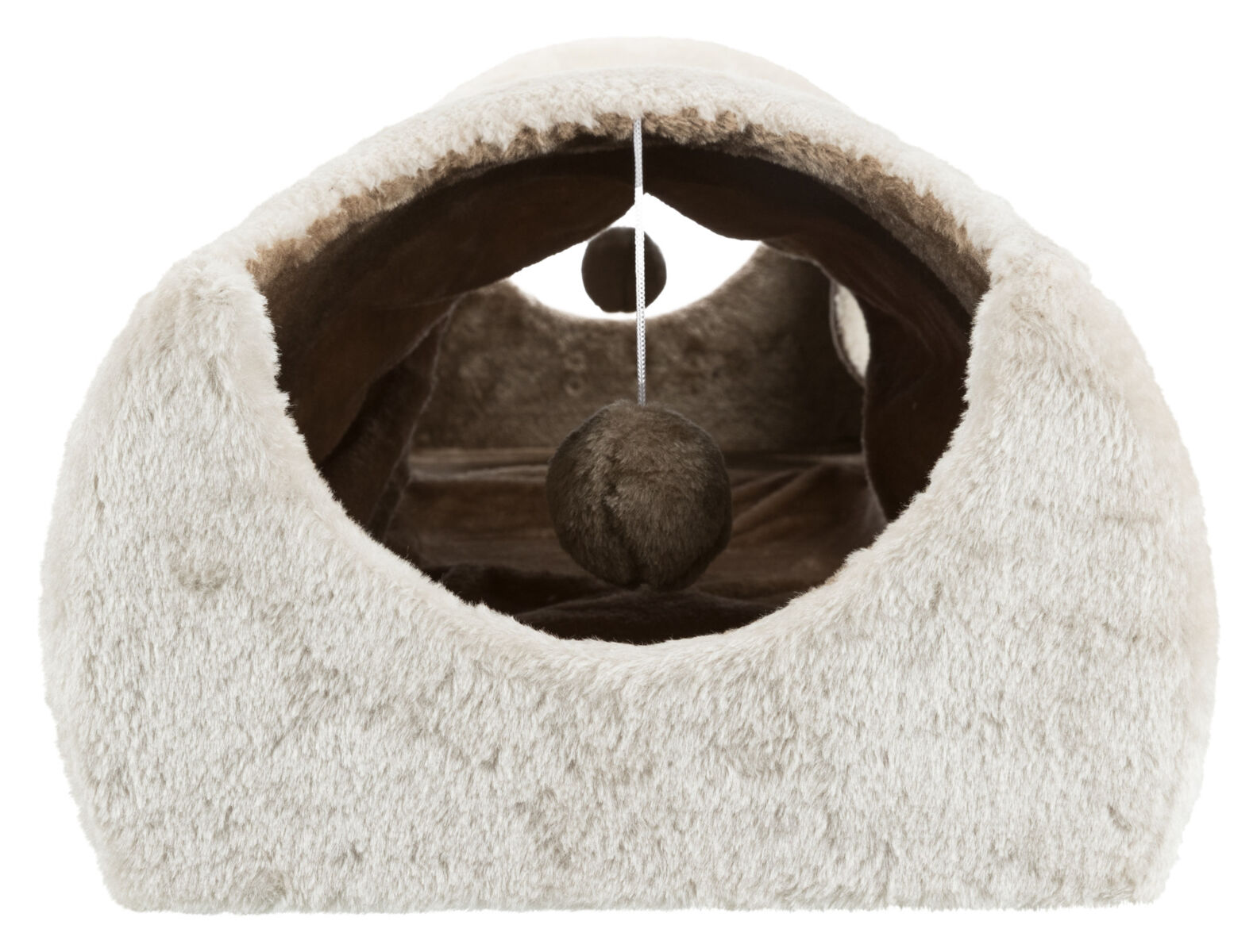 Tunel de Zgariat pentru Pisici, 110 x 30 x 38 cm, Gri Deschis/Maro [3]