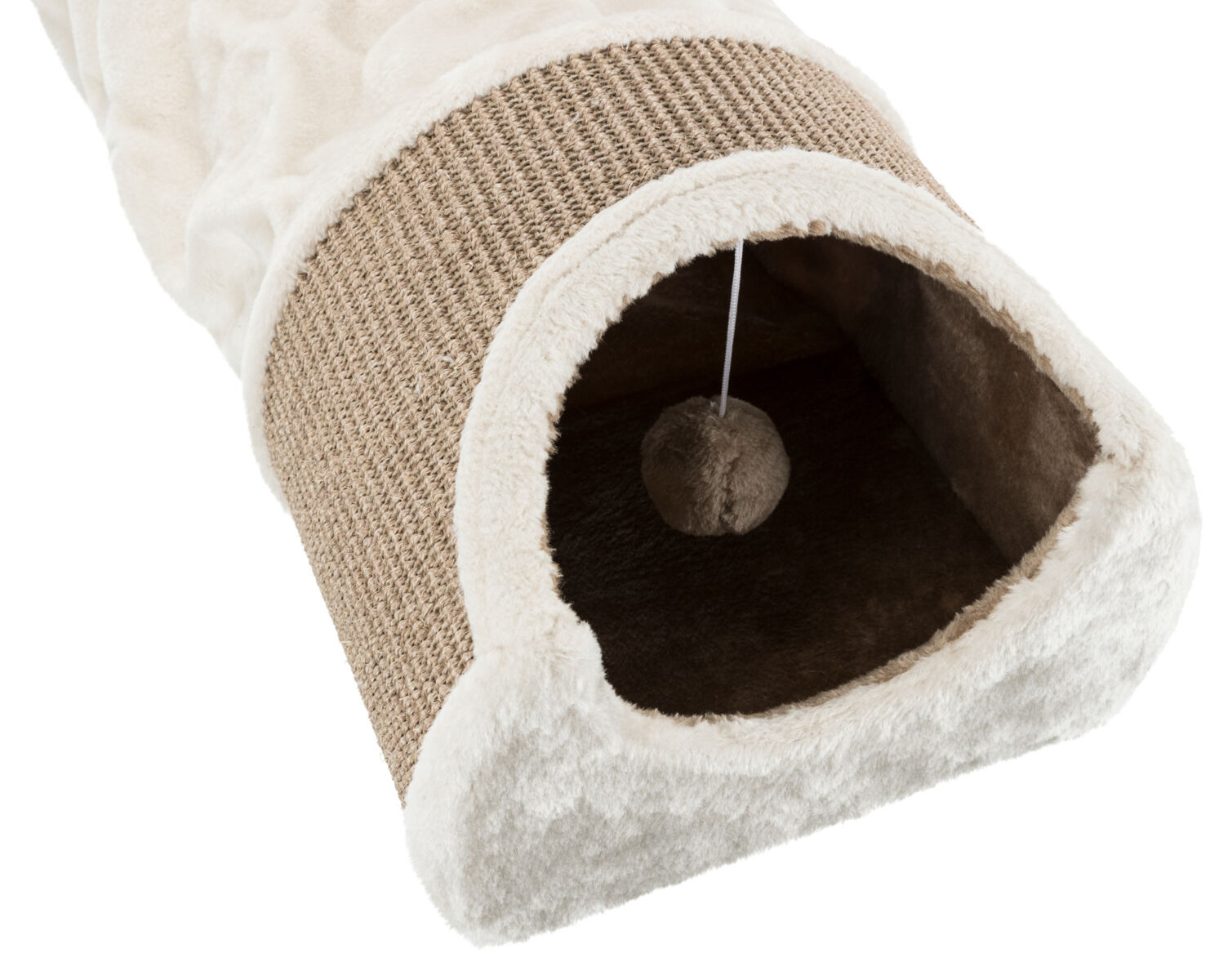 Tunel de Zgariat pentru Pisici, 110 x 30 x 38 cm, Gri Deschis/Maro [4]