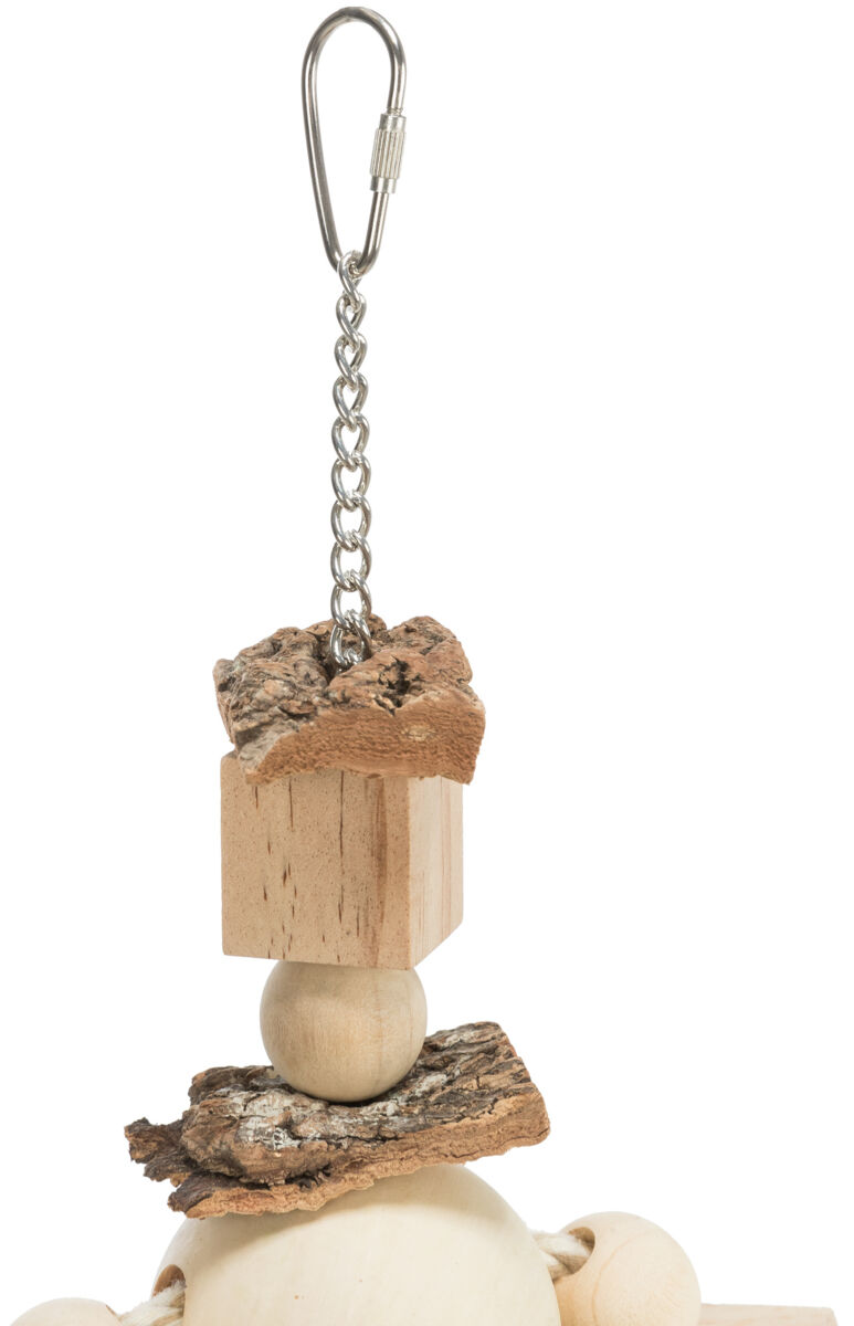 Jucarie Pentru Pasari, Lemn/Pluta/Sfoara, 35 cm [1]