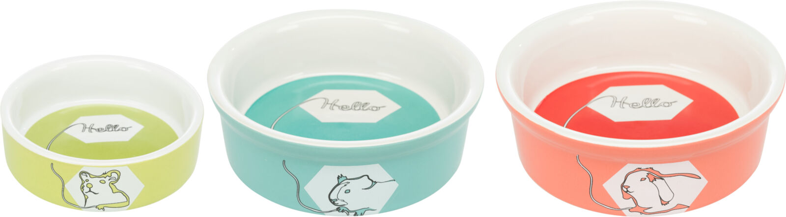 Petshop - Castron Ceramic Pentru Hamsteri, Hello, 90 ml/ 8 cm, Diverse Culori