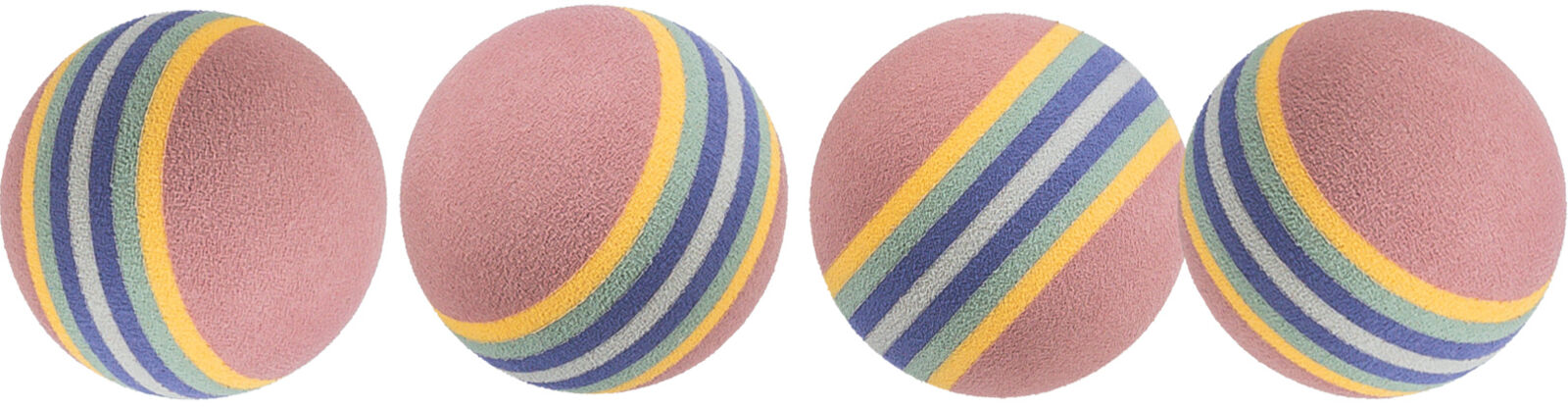 Petshop - Jucarie Pentru Pisici, Set 4 X Mingi Curcubeu, 4 cm
