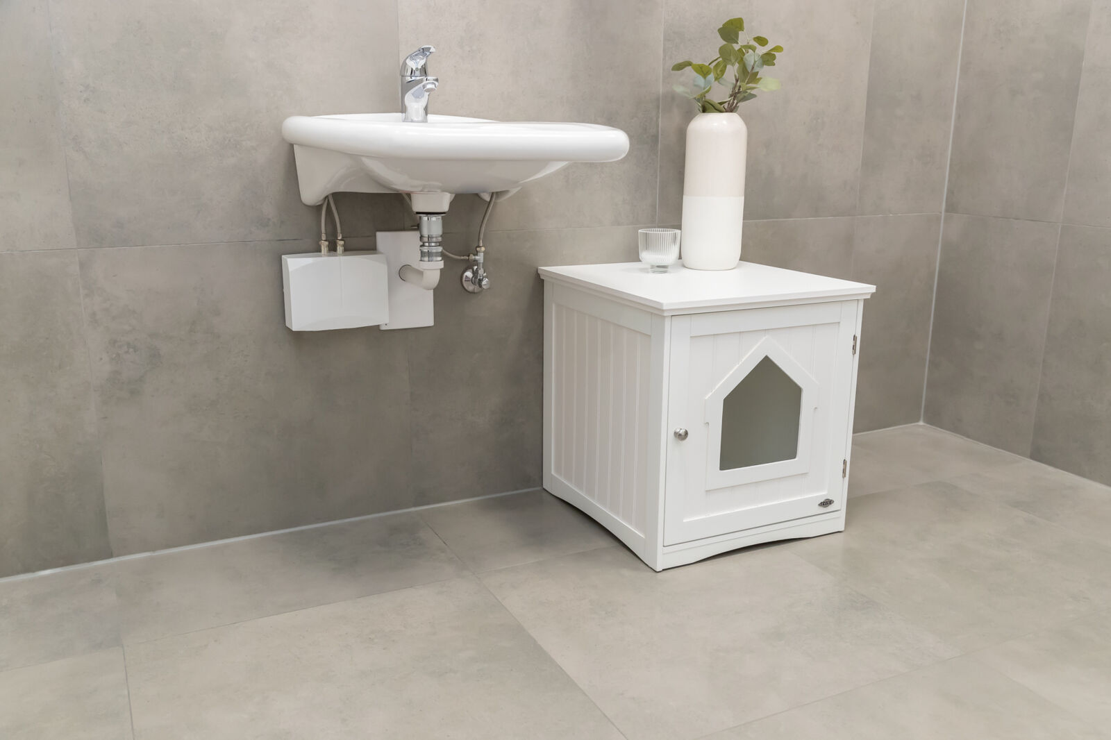 Casuta pentru Litiera, MDF, 49 x 51 x 51 cm, Alb [5]