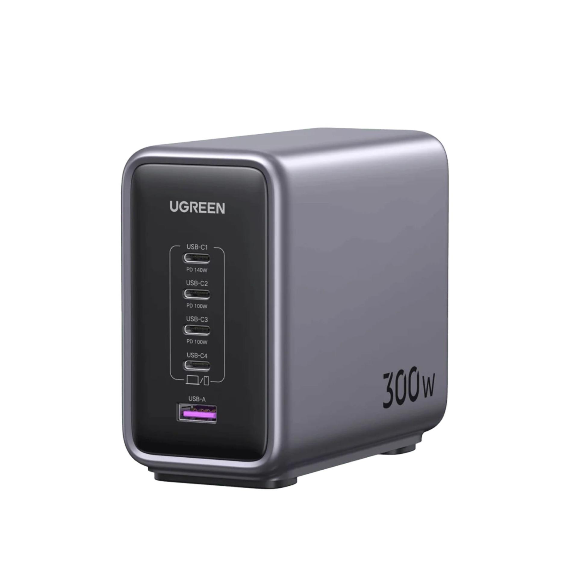 Laptop, Tablete & Telefoane - Statie de incarcare UGREEN Nexode 300W GaN 4x USB-C 1x USB-A Gri/Negru