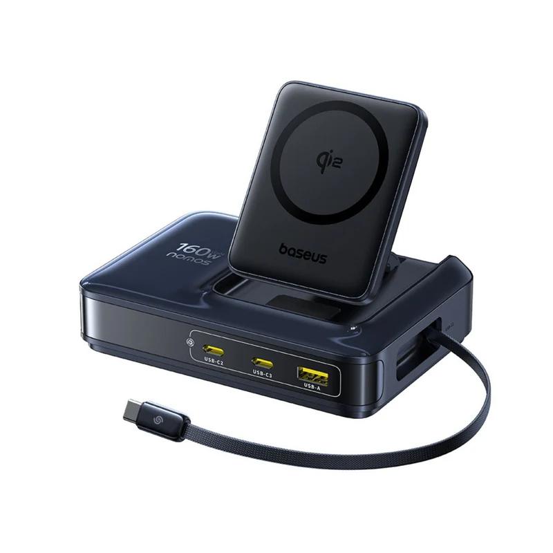 Laptop, Tablete & Telefoane - Statie incarcare Baseus NH21 5-in-1 1 x USB 3 x USB C Qi2 Wireless Negru
