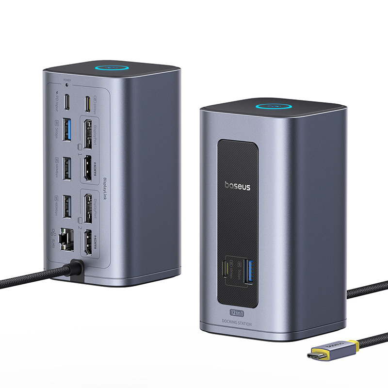 Laptop, Tablete & Telefoane - Statie incarcare Baseus Spacemate RD1 12 in 1 100W PD 4K USB -C Gri