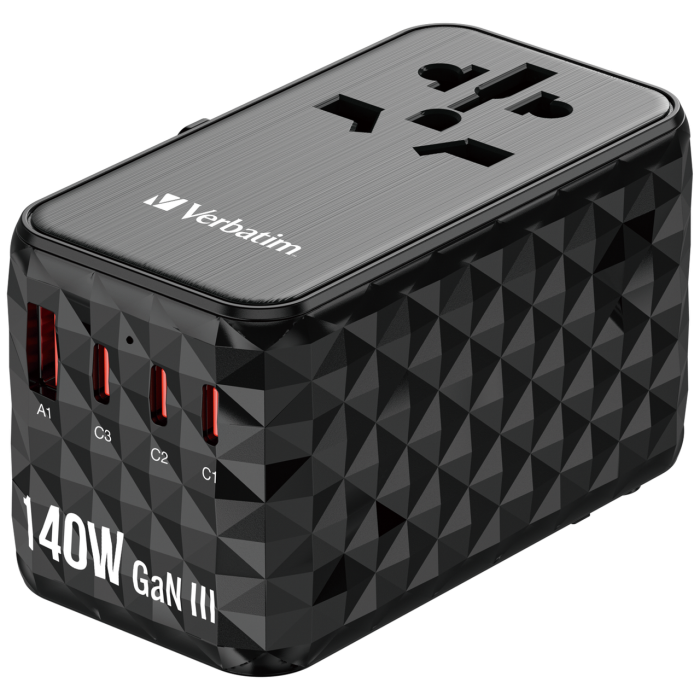 Adaptor universal Verbatim GaN III, Travel, 140W [3]