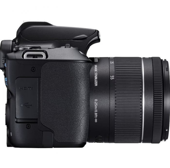 Aparat foto DSLR Canon EOS 250D, 24.1 MP, Wi-Fi, 4K, Negru + Obiectiv EF-S 18-55mm, f/4-5.6 IS STM [4]