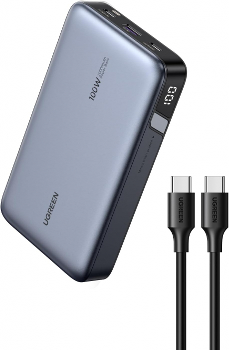 Baterie externa Ugreen Nexode 20000 mAh, 100W, Gri [1]