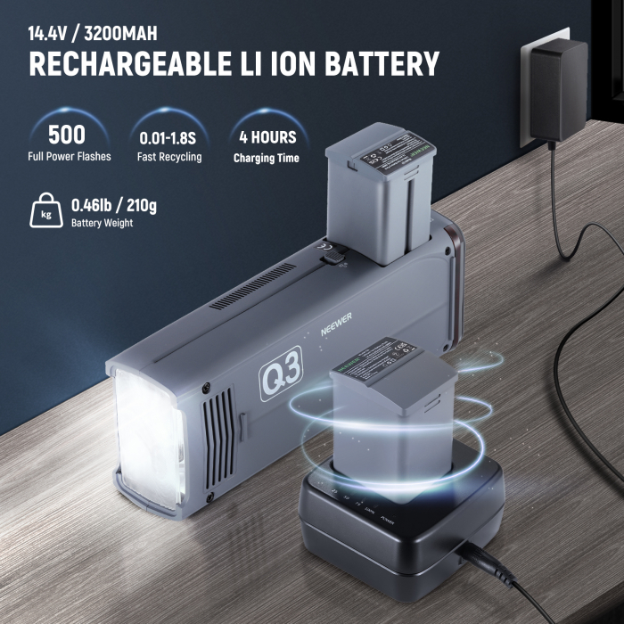 Blit portabil Neewer Q3 200W cu declansator QPRO-S (pentru Sony) [6]