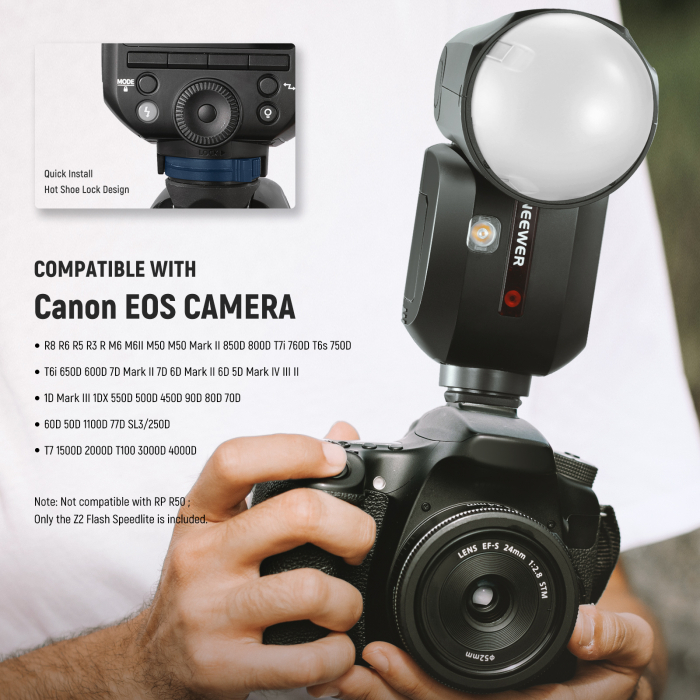 Blit Speedlite Neewer Z2-C TTL cu cap rotund [8]