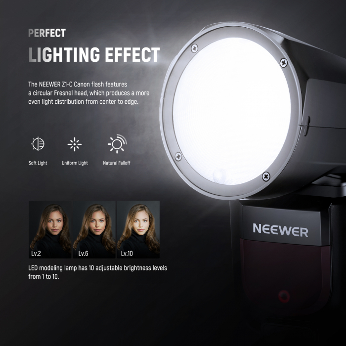 Blit Speedlite Neewer Z1-C TTL cu cap rotund [3]