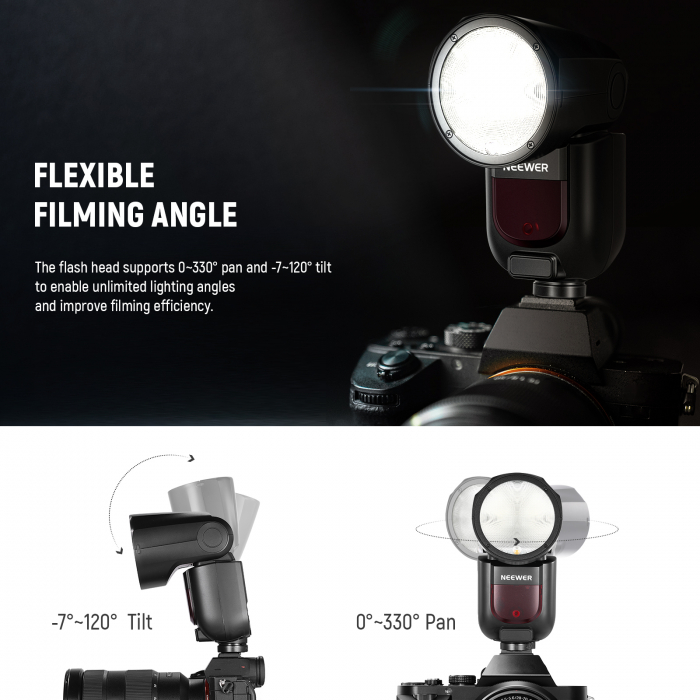 Blit Speedlite Neewer Z1-S TTL cu cap rotund, comp. Sony [7]