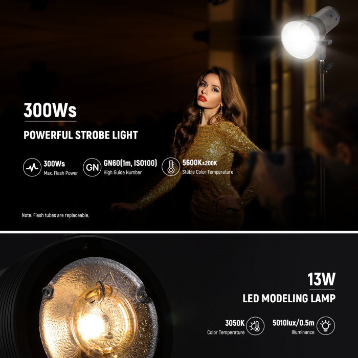 Blit stroboscopic exterior Neewer Q300 [2]
