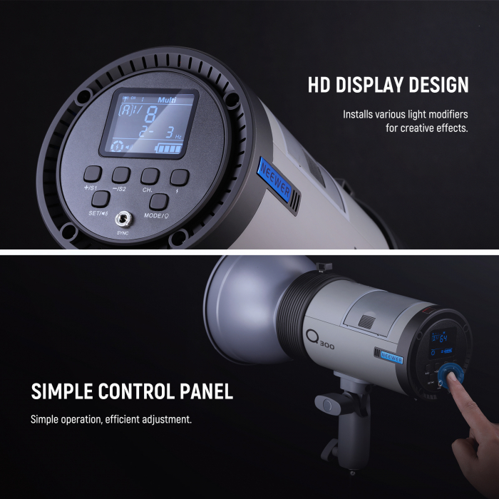 Blit stroboscopic exterior Neewer Q300 [8]