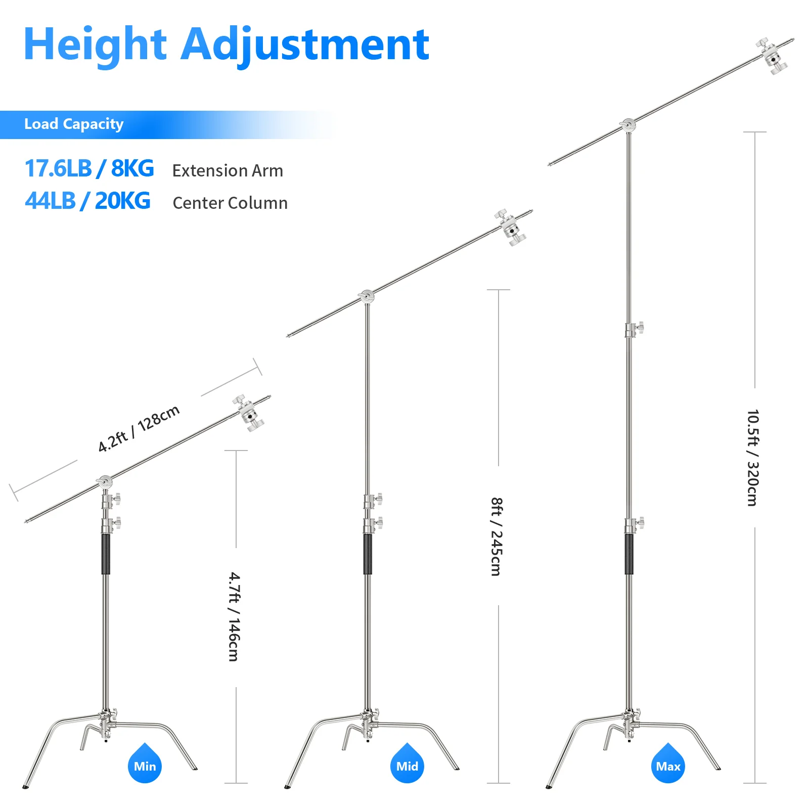 Brat metalic multi-functional Neewer, 320 cm [2]