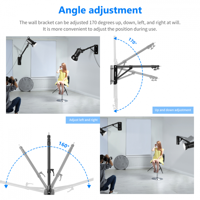 Brat telescopic de perete Neewer ST-WM130, 130cm [4]