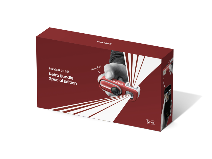 Camera de actiune Insta360 GO 3S Retro Bundle (Special Edition), 128 GB, Classic Red [18]