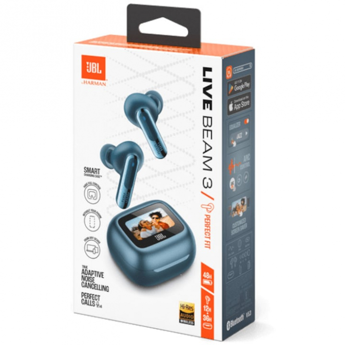 Casti In-Ear JBL Live Beam 3, Albastru [12]