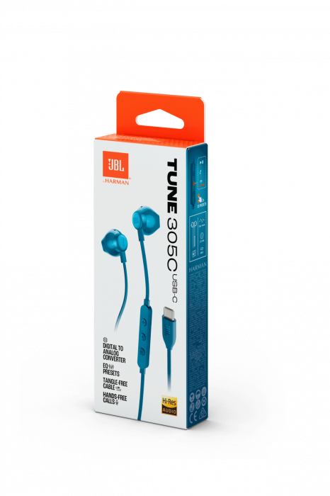 Casti In-Ear JBL Tune 305C, Albastru [7]