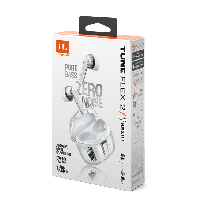 Casti In-Ear JBL Tune Flex 2 Ghost Edition, Alb transparent [10]