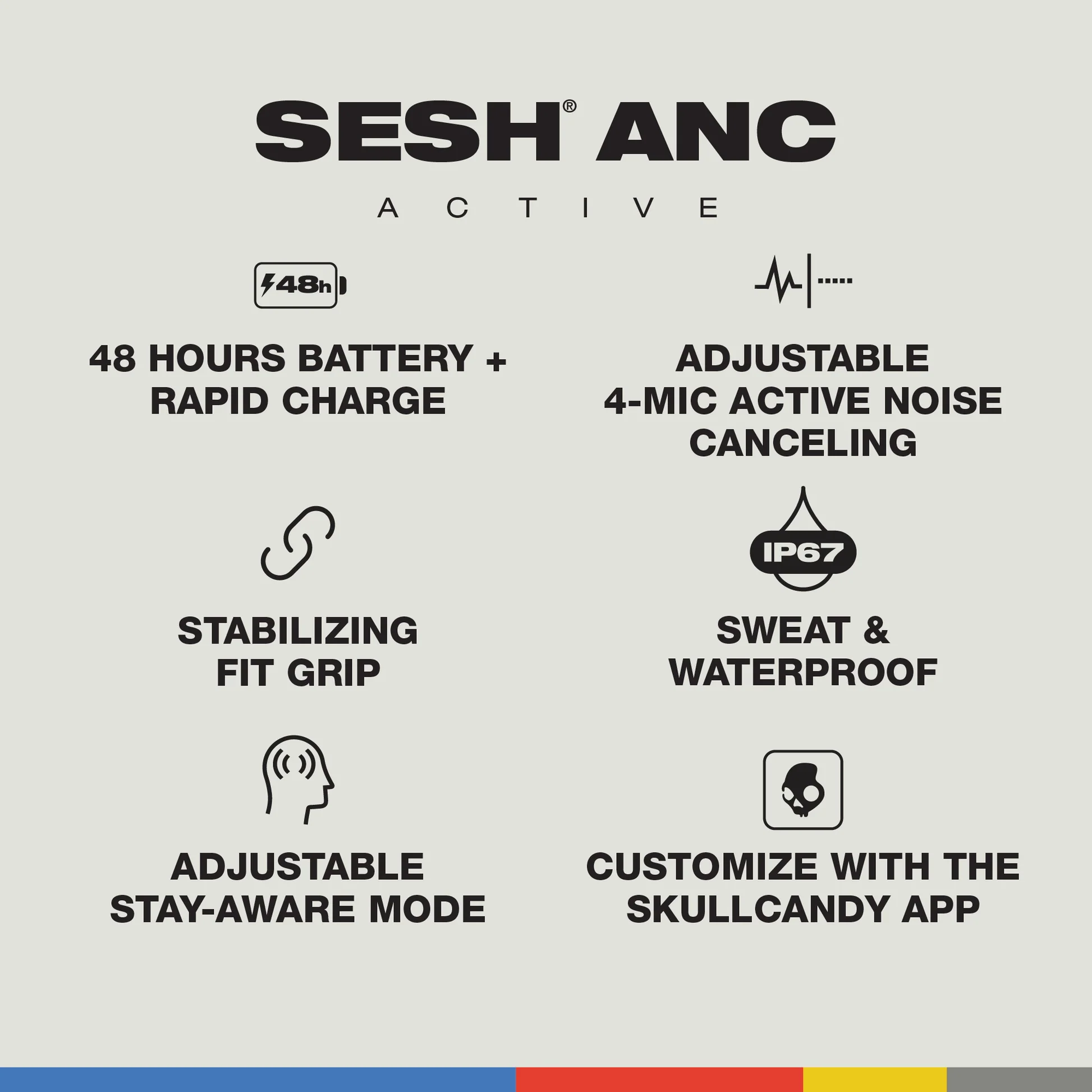 Casti In-Ear Skullcandy Sesh ANC Active, Negru [4]