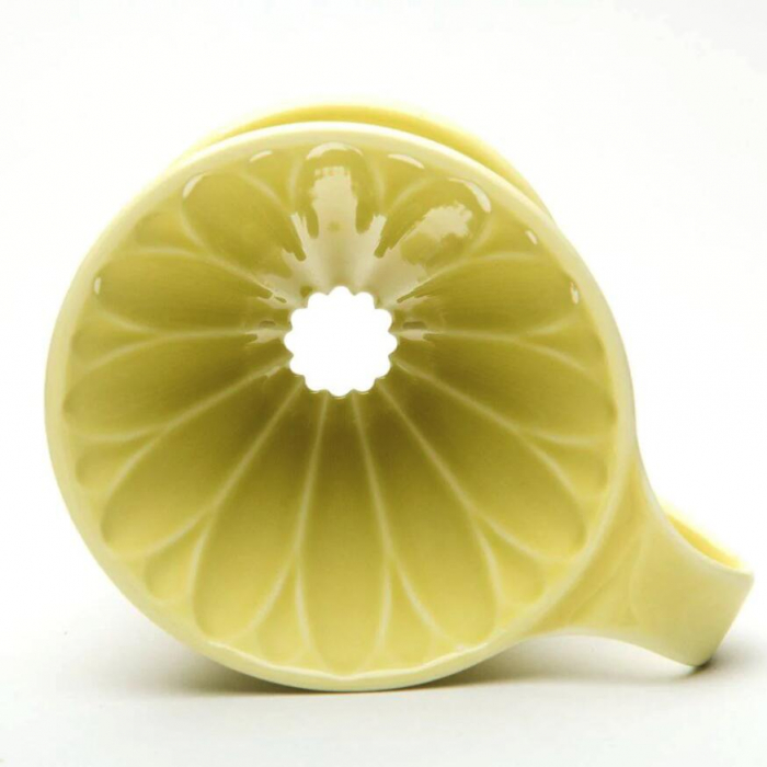 Dripper CAFEC Arita Cone Flower, Portelan, 4 cesti, Galben [2]