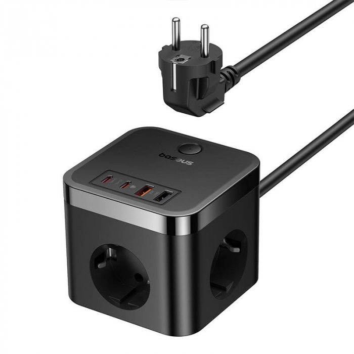 Incarcator de retea Baseus PowerCombo Cube, 30W, Negru [1]