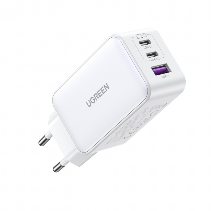 Incarcator de retea UGREEN Nexode, 65W, USB-C USB-A, Alb [1]