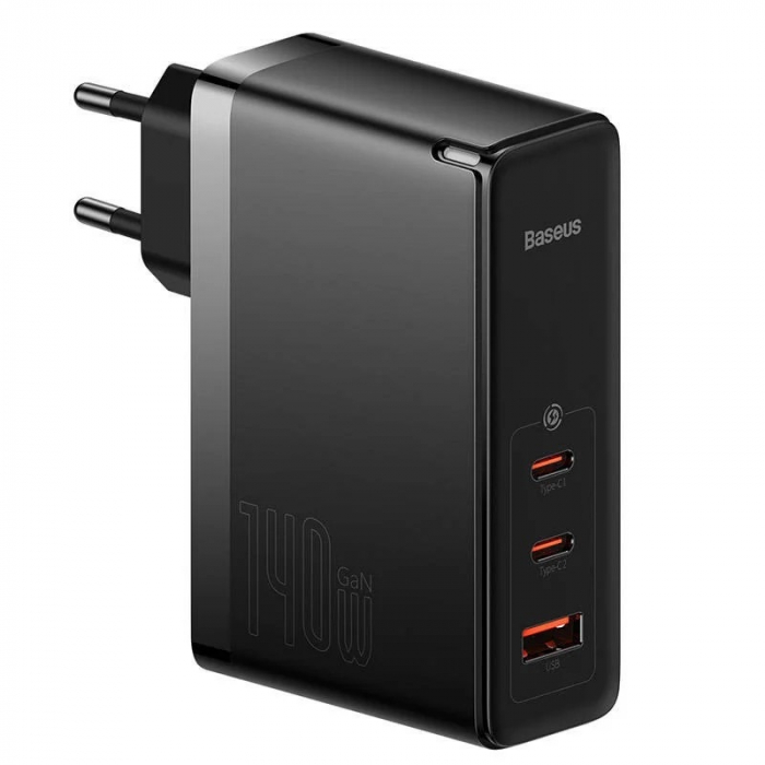 Incarcator retea Baseus GaN5 Pro, 140W, USB-C, USB, Negru [1]